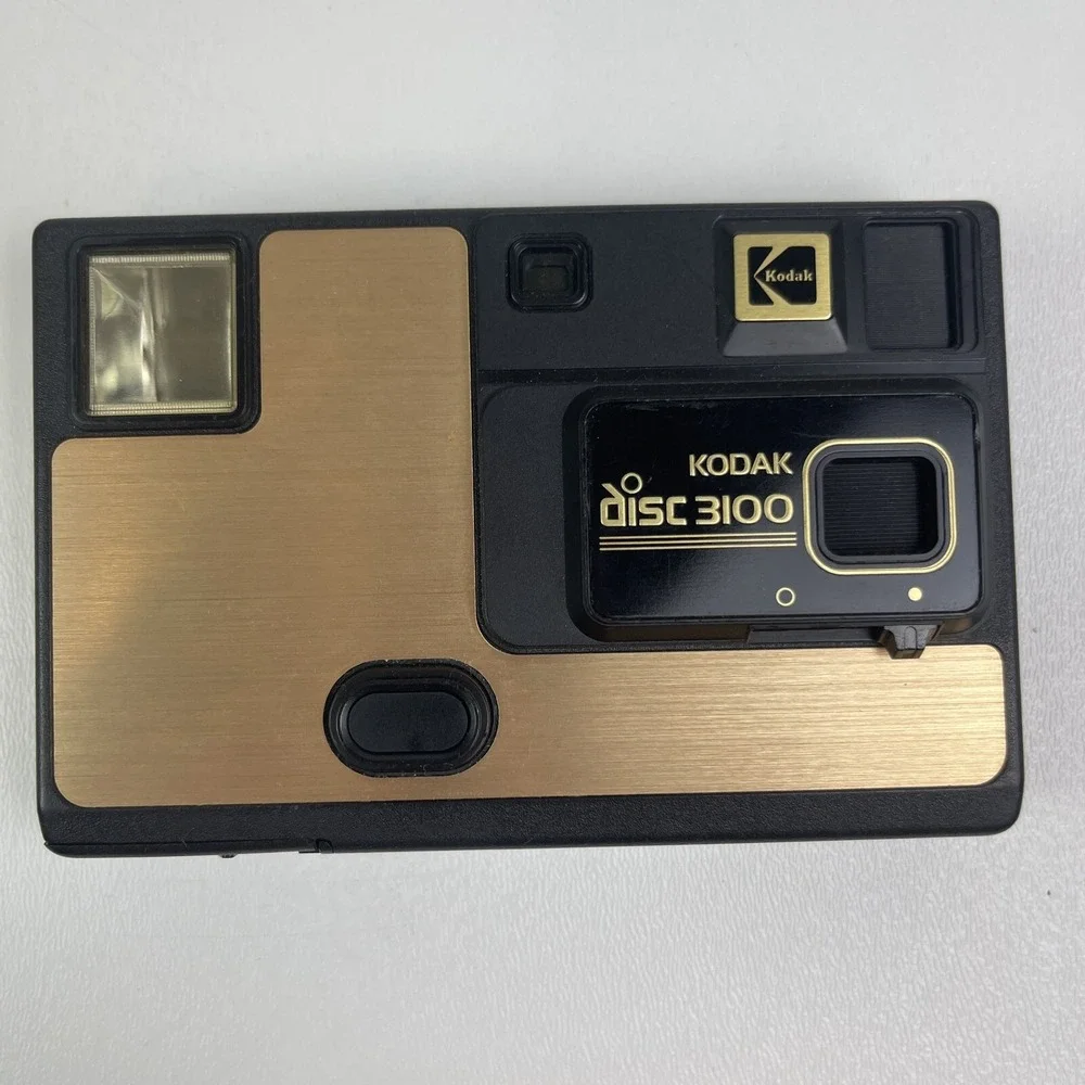 1980s Kodak Disc 3100 Gold and Black Disc Camera Made In USA Vintage Untested